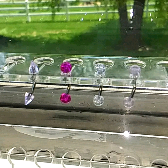 Purple Uv Ball  1 Spike Eyebrow Rings
